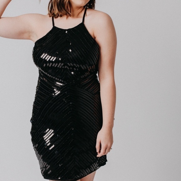 Lulu’s black sequin dress BRAND NEW with tags - Picture 7 of 15